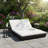 Opheim Patio 3-Piece Acacia Wood Double Chaise Lounge & Ceramic Tile Side Table Set