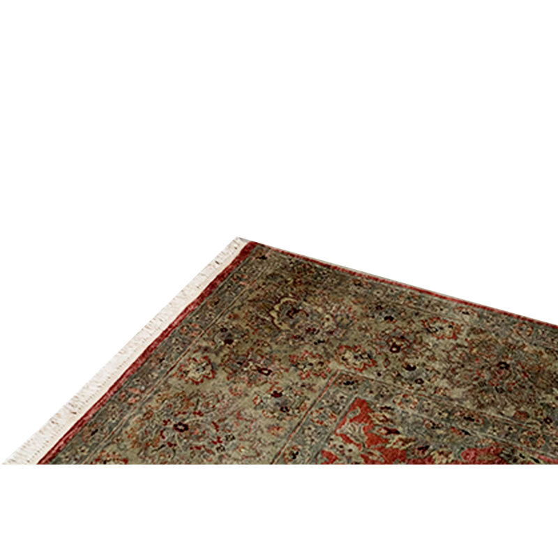 Wool Oriental Area Rug in Rust/Beige