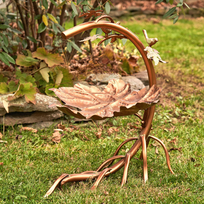 Bain d'oiseaux en feuille d'érable Idylwood, Cuivre
