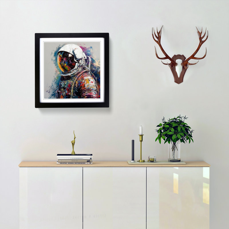 Single Picture Frame Print on Wood, Black