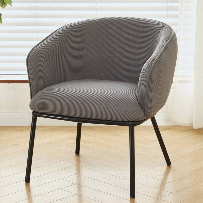 Fauteuil d'appoint moderne en velours côtelé, Gris