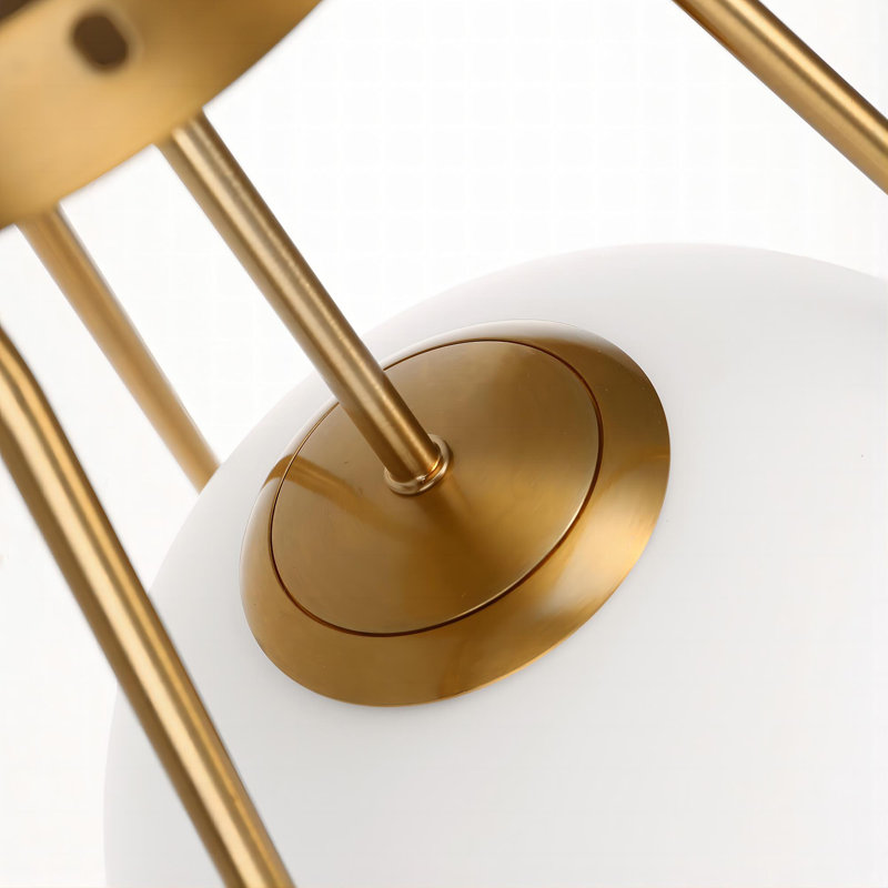 Global Glass Flush Mount, Gold