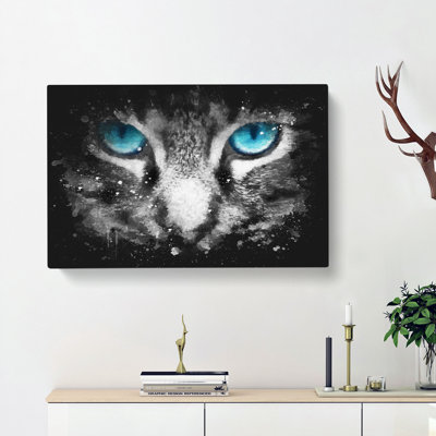 Bright Blue Cat Eyes - Wrapped Canvas