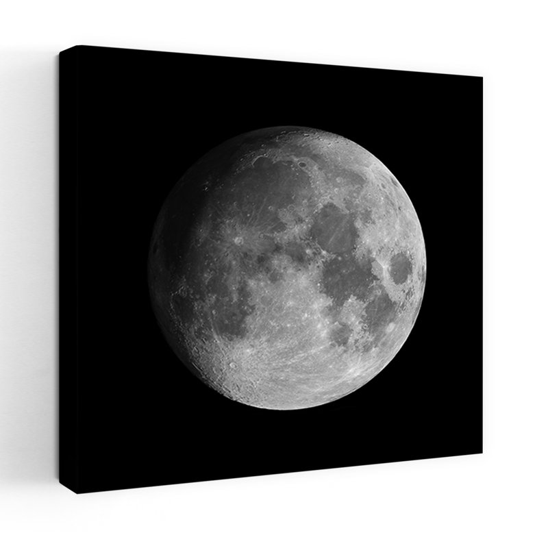 Lune, paysage abstrait contemporain, art mural, H 18" x l 18"