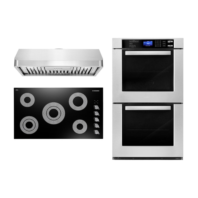 Ensemble de cuisine 3 pièces avec plaque de cuisson électrique 36 po et four mural