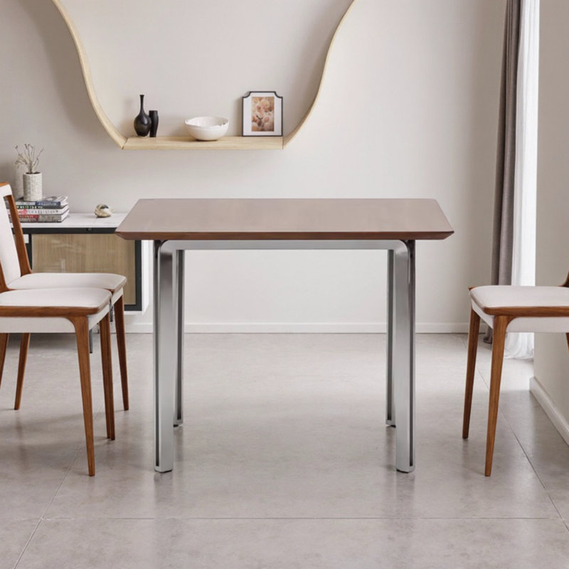 Simple and retro walnut square dining table
