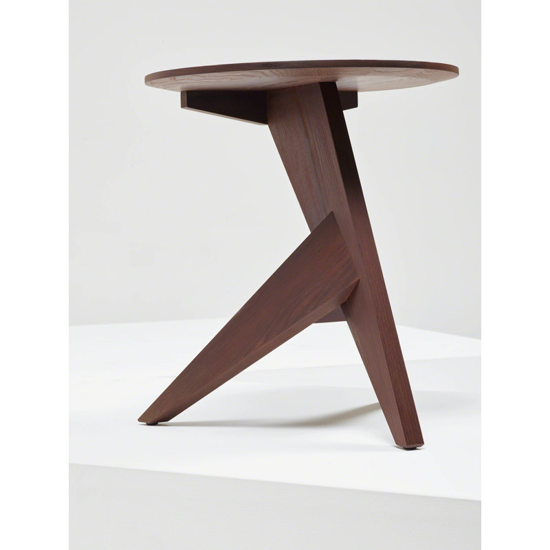 Medici Solid Wood Abstract End Table, Thermo Oiled Ash