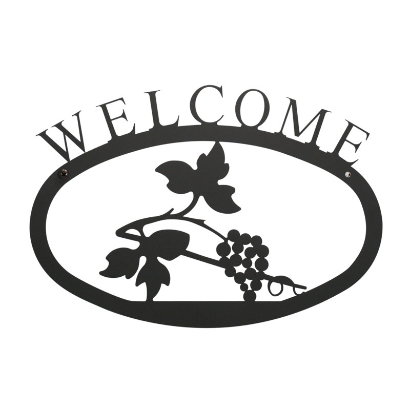 Grapevine - Welcome Sign Large, 12.5" H x 17.5" W x 0.05" D