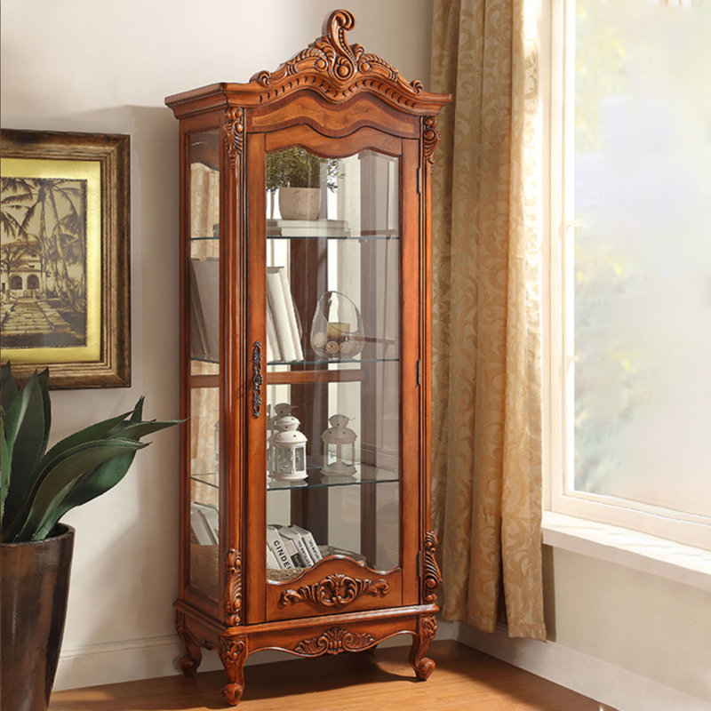 Vitrines en bois massif marron et verre