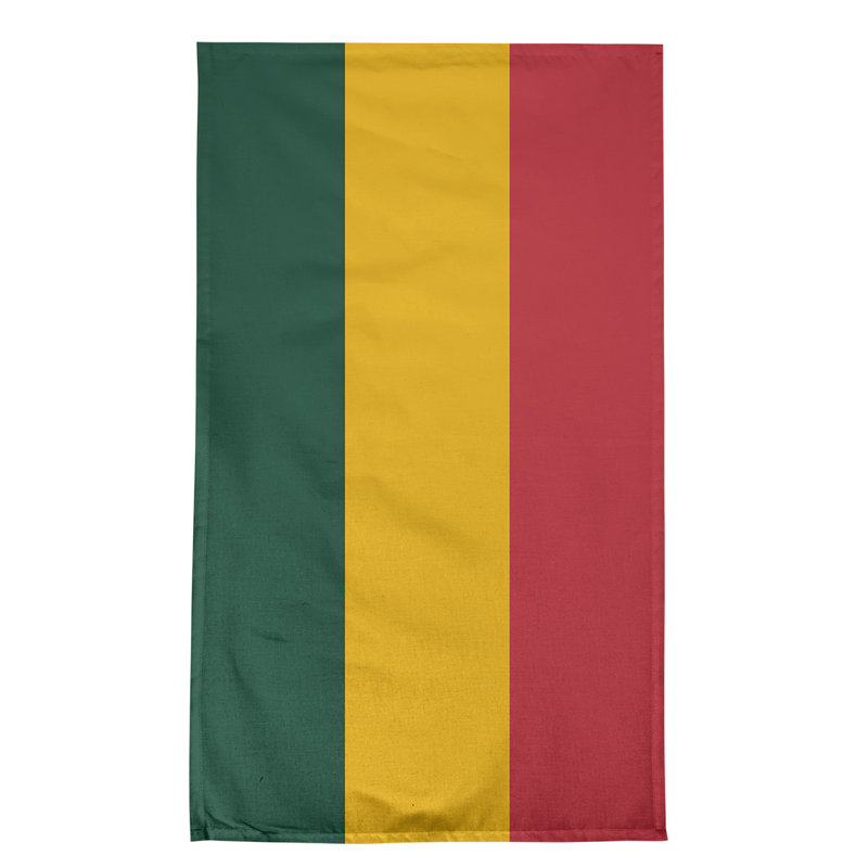 Anaheim Stripe Tea Towel Kitchen Towel, Poly Twill, Forest Green/Harvest Gold/Iron Range Red