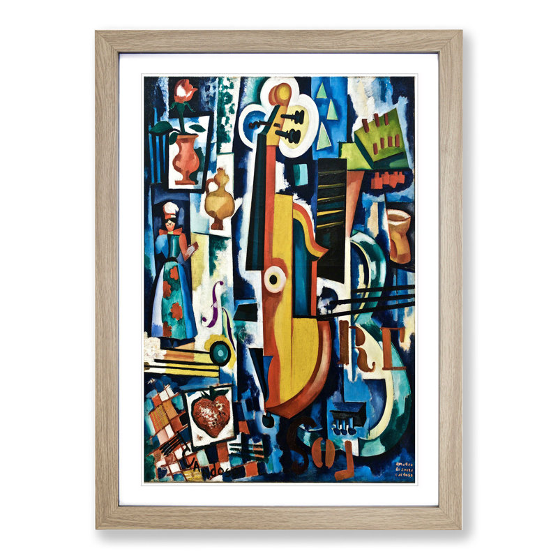 Composition Vol.1 by Amadeo De Souza-Cardoso - Picture Frame Graphic Art, 65cm H x 48cm W x 2cm D, Oak Framed