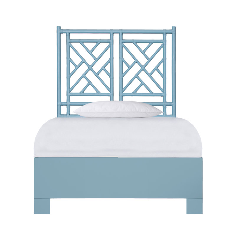 Lit standard Chippendale, Simple, Bleu piscine