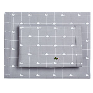 Chantaco Lacoste Percale Slice Geometric 100% Cotton Sheet Set King 
