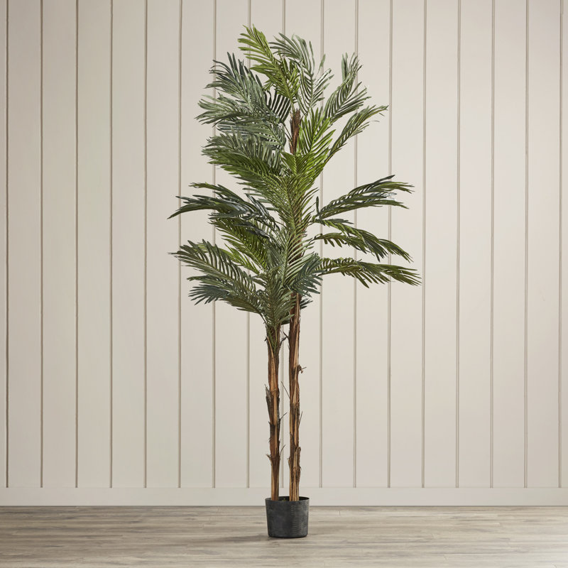 Faux Palm Tree in Pot, 72" H