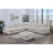 Living Room Furniture Ottoman Beige Wide-Welt Corduroy 1Pc Soft Cushion Cocktail Ottoman Wood Legs