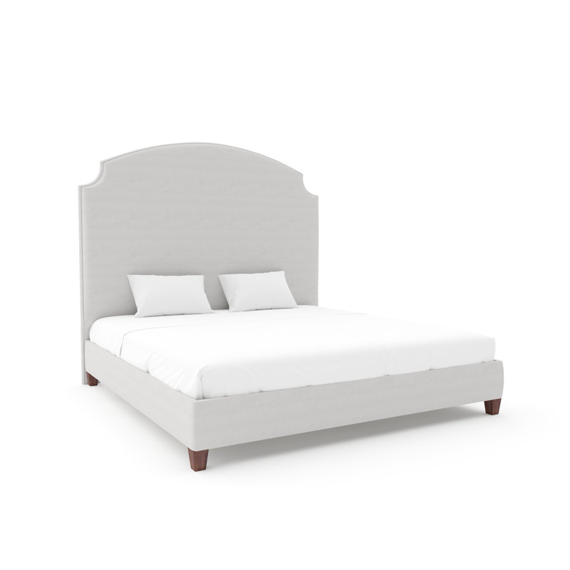 Lexington Bed With 9" Rails, Weathered, Posh Life Performance Velvet Dove, King