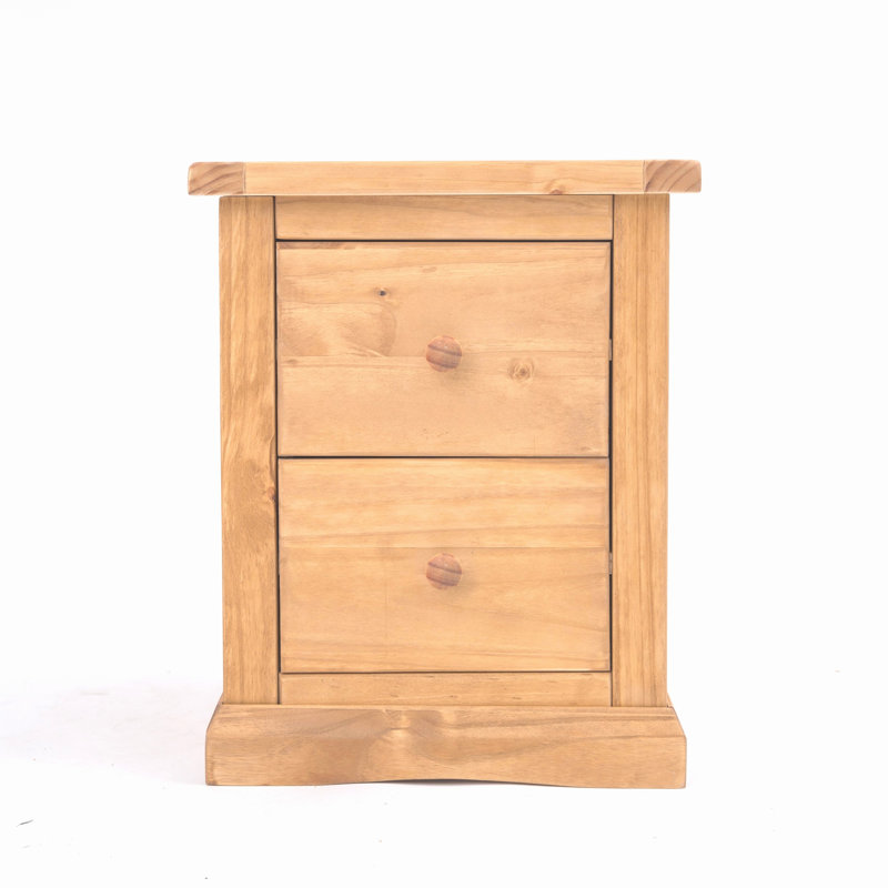 45cm W Plywood / Laminate Board Bedside Table, Waxed Pine