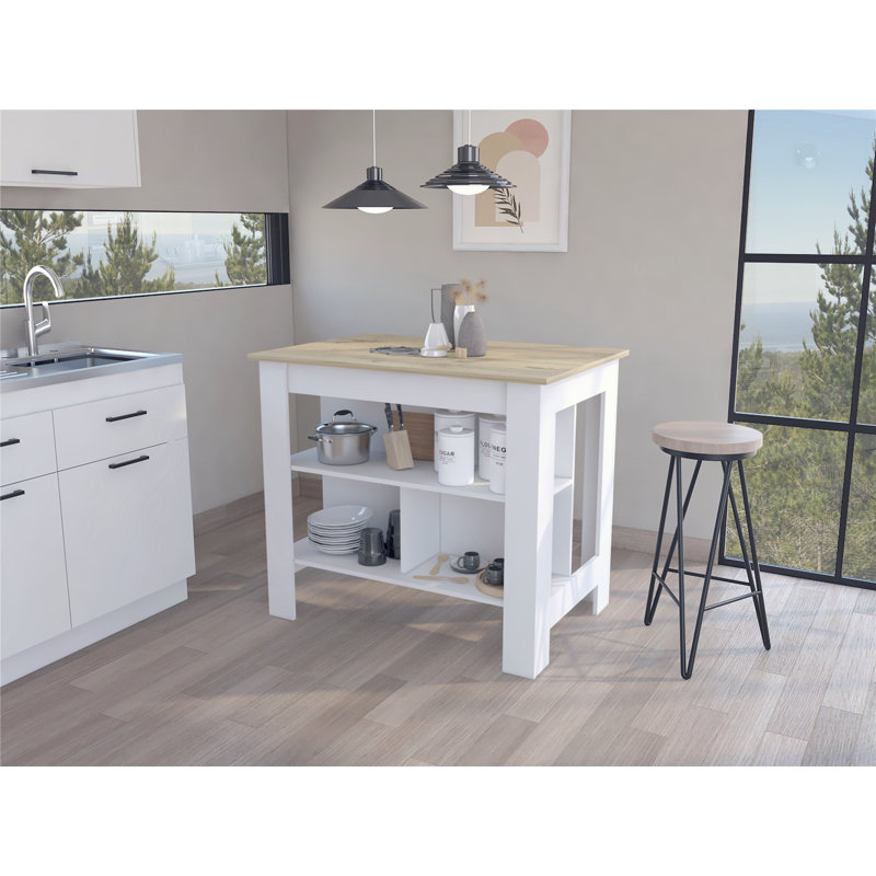 Îlot de cuisine polyvalent et hygiénique pour une cuisson et un rangement efficaces