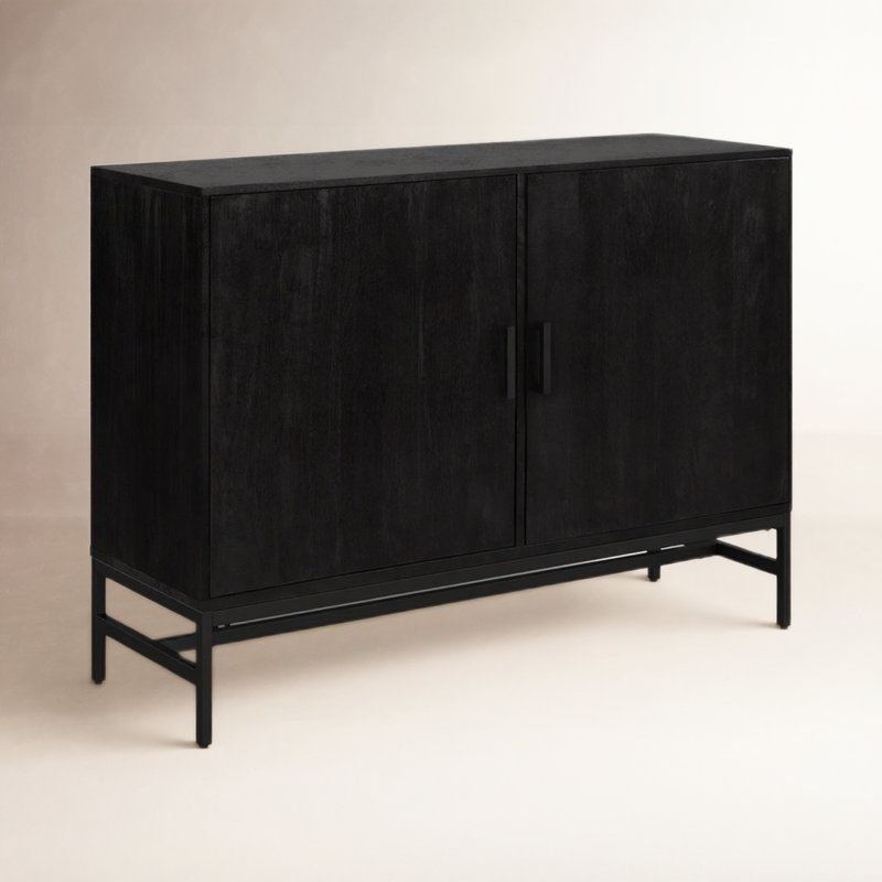 Ivywood 40" Solid Wood Accent Cabinet, Black