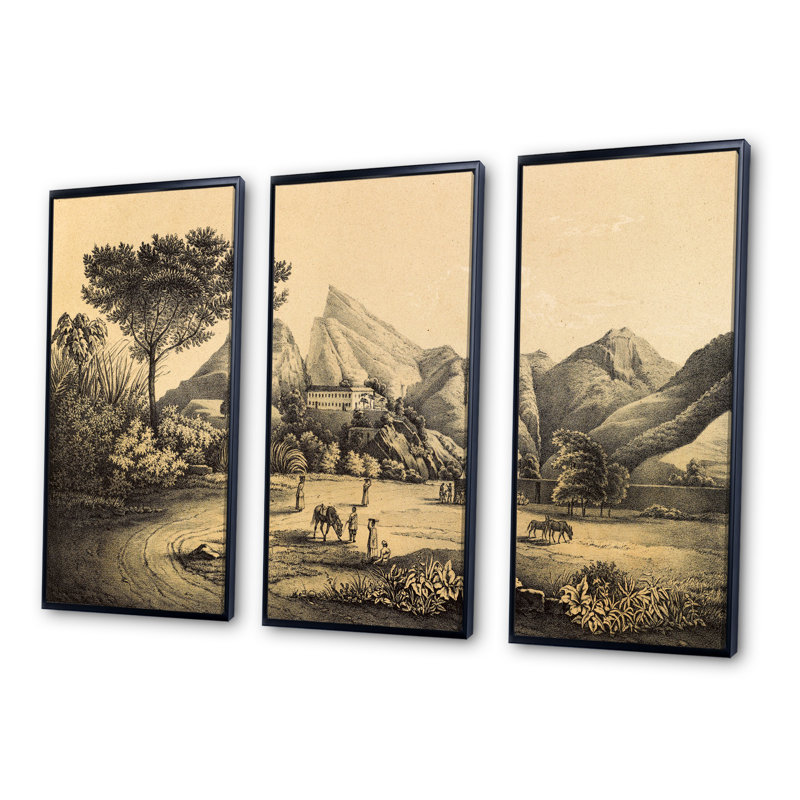 Nature of South America Old Image IX - ensemble d'art mural sur toile encadré traditionnel de 3, H 28 po x l 36 po x P 1 po