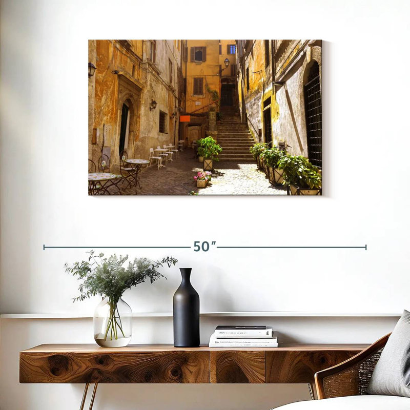 Senne, rue romaine pittoresque, H 24 po x l 36 po