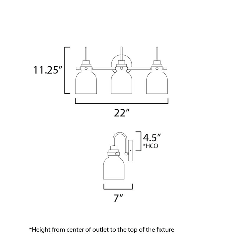 Arold 3 - Light Dimmable Vanity Light, Polished Chrome