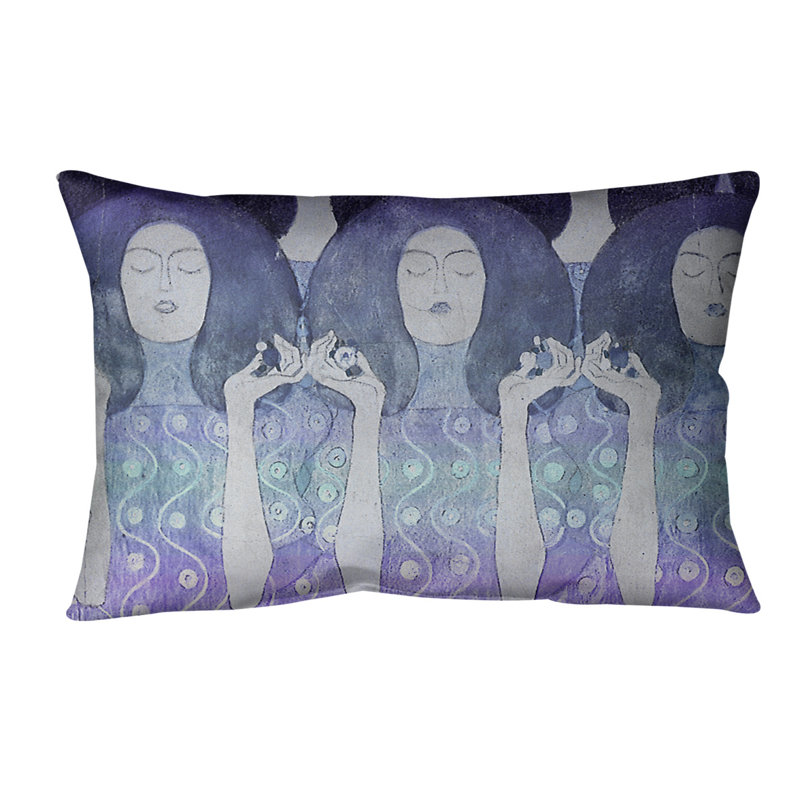 Coussin lombaire de mariés anges, Bleu, Polyester filé