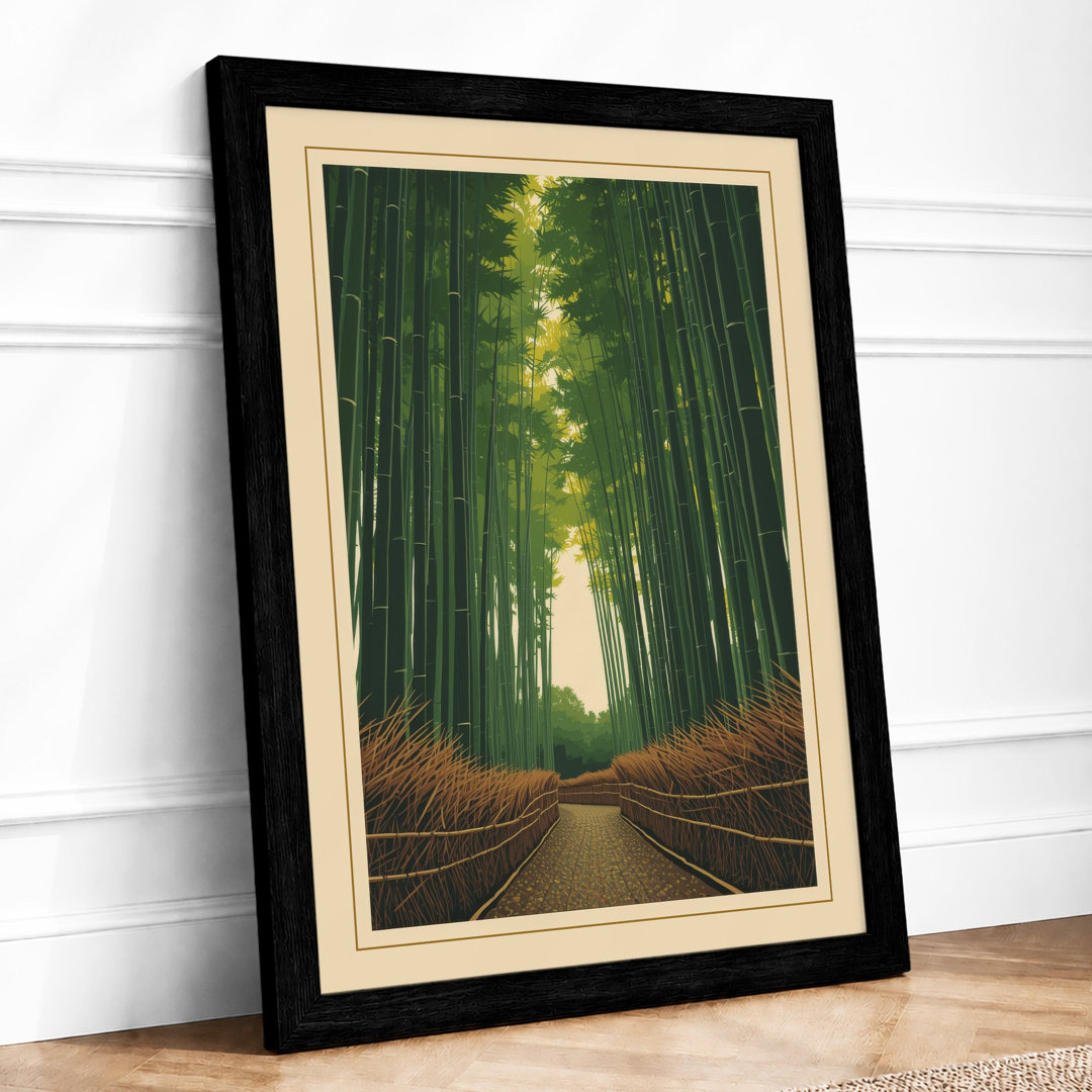 Path Through Bamboo Japandi - Framed Print