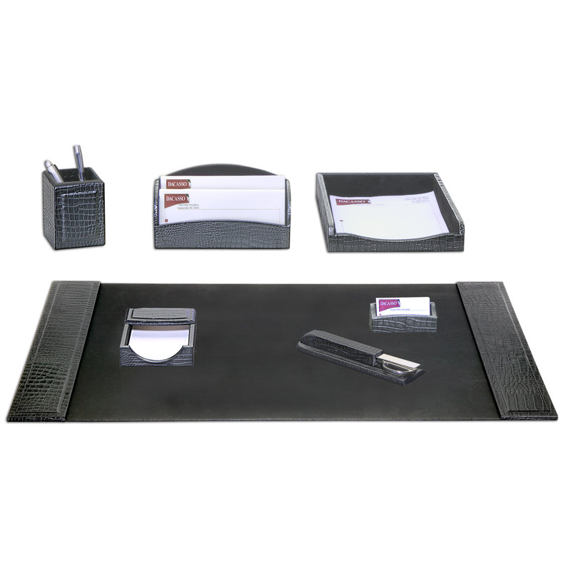 Ensemble de bureau 7 pièces Faulks, Noir
