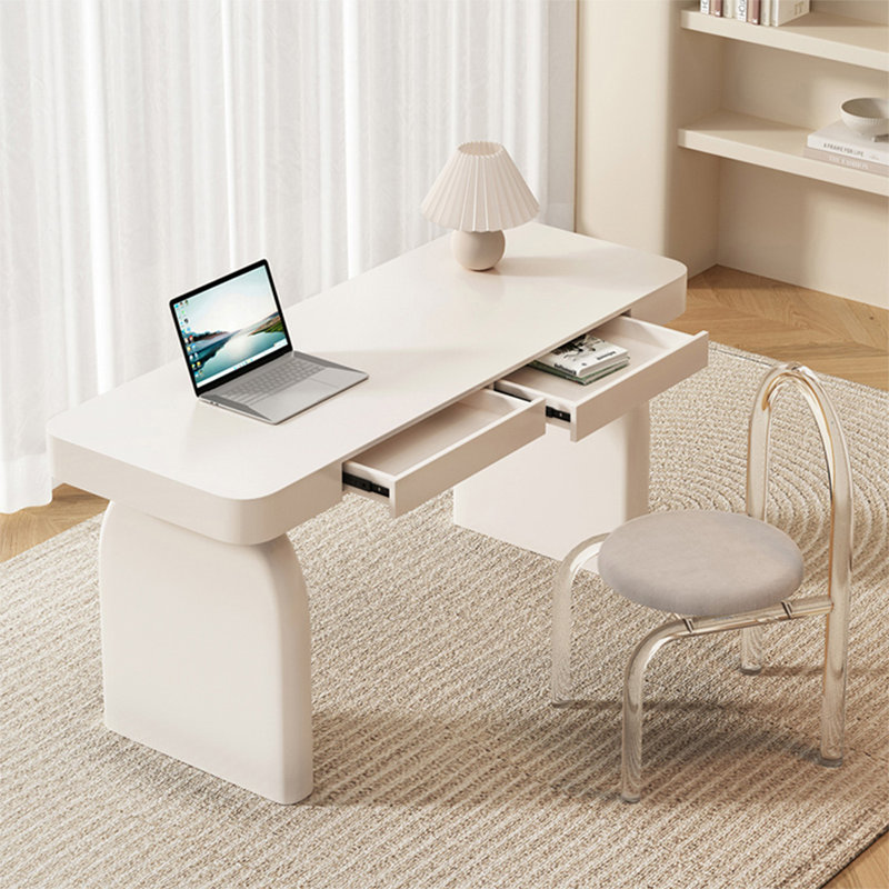 Bureau d'écriture avec tiroirs blanc, 29.53" H x 47.24" W x 23.62" D