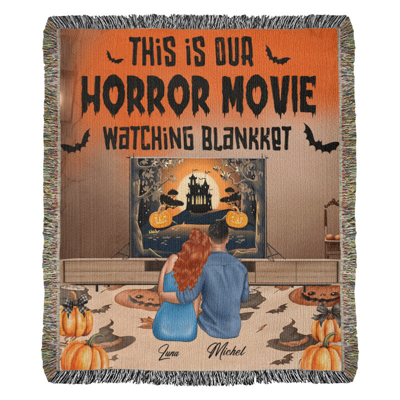 Couverture tissée personnalisée Horror, 50 po x 60 po