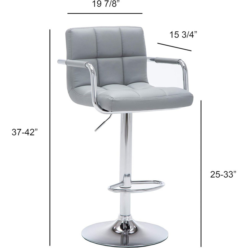 Tabouret de bar contemporain réglable, Gris