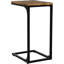 Ensemble de 2 tables d'appoint en forme de C, ensemble de tables de bout en forme de C, plateau rustique, brun rustique (017-30BN)