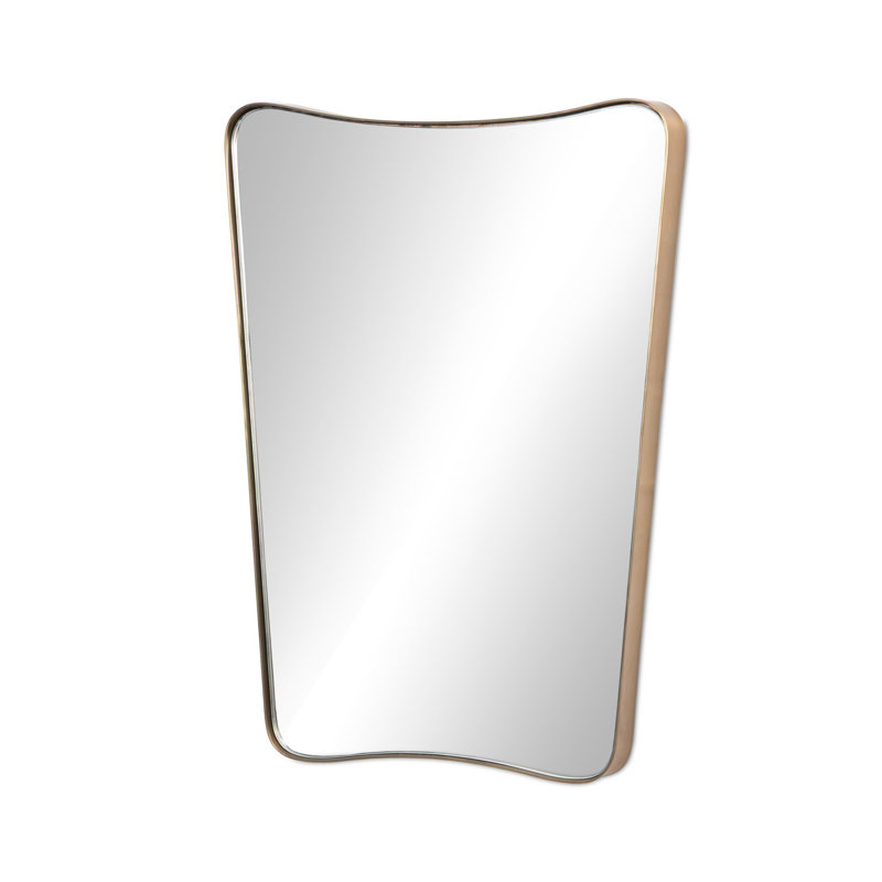 Hamza Iron Wall Mirror, Aged Brass Iron