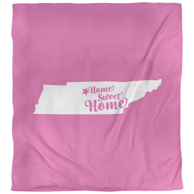 Housse de couette réversible simple Home Sweet Nashville, Rose, Housse de couette pour grand lit, Microfibre