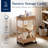 Best Choice Products 3-Tier Water Hyacinth Rolling Caddy W/ Wheels, Utility Cart, Storage Organization - Chestnut-123338150
