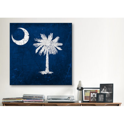 «Flags South Carolina Cracks with Lomo Films», impression sur toile tendue