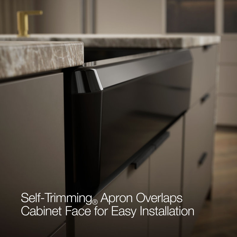 Riverby Undermount Single-Bowl Farmhouse Workstation Kitchen Sink With Tall Apron, Black