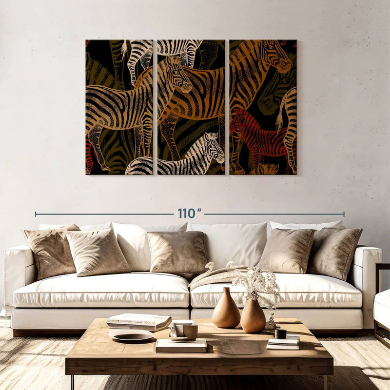 Brampt African Zebras Pattern, 48" H x 74" W