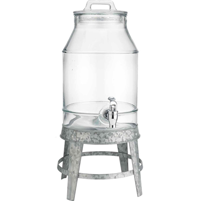 Glass 2 - Piece Beverage Dispenser Set