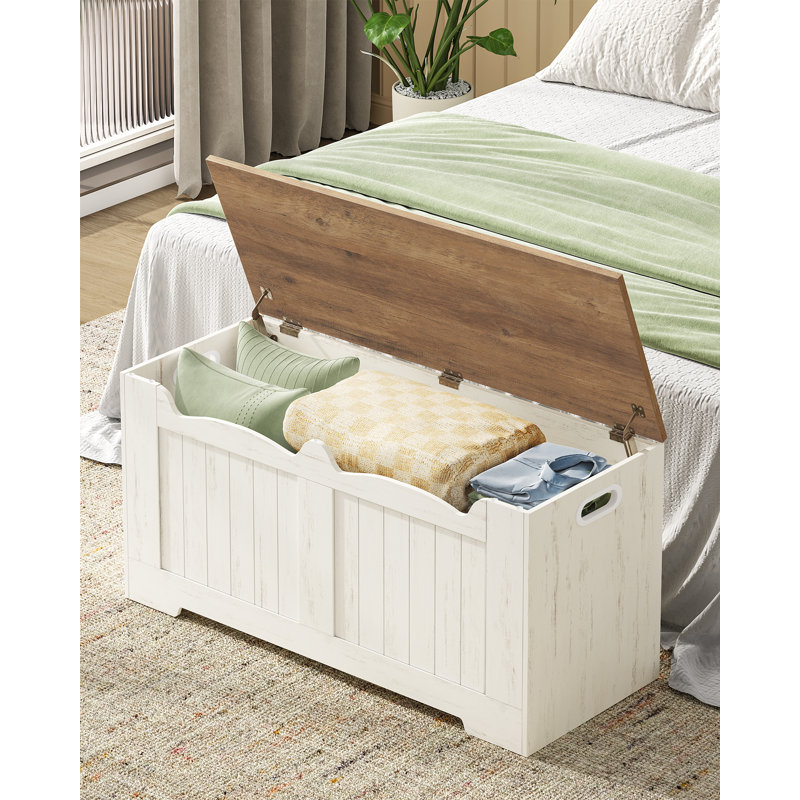 Storage Chest, Storage Trunk with 2 Secure Hinge, 100 cm Lift-Top Storages Bench, Wooden Storages Organizer, Shoe Bench for Entryway, Bedroom, Living Room 
