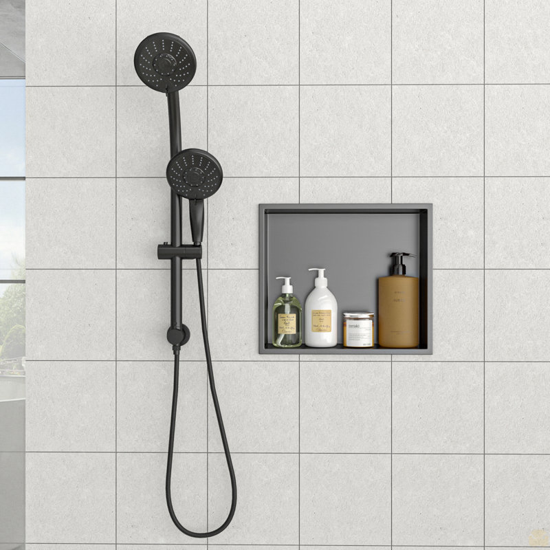 15" x 13" Stainless Steel Shower Niche, 3.94'' H x 15'' W x 13'' D, Gunmetal Black