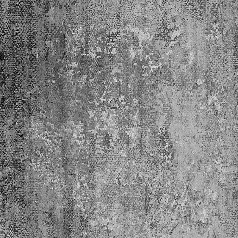 Tapis intérieur gris en laine / polyester tissé à la machine, Carré 8 pi