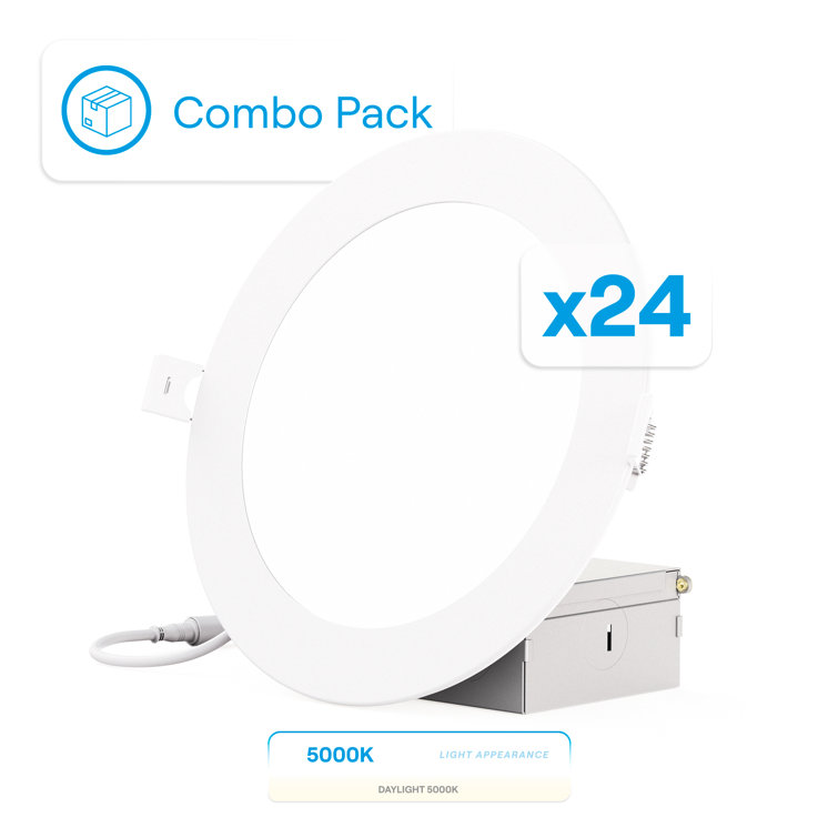 6'' Dimmable Air-Tight IC Rated LED Canless Recessed Lighting Kit