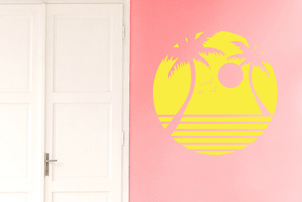 Palm Trees With Sunset Wall Sticker