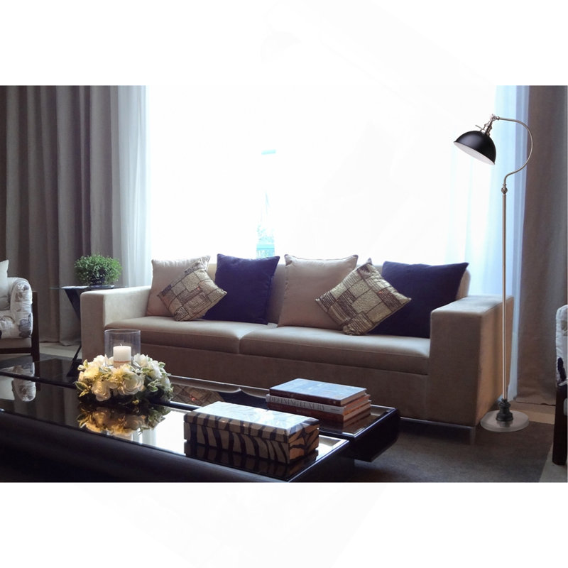 SATIN NICKLE GOOD NECK FLOOR LAMP