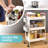 3-Tiers Stainless Steel Utility Cart with Wheels,17.7*11.8*29.5 inch Rolling Cart,Metal Cart, Salon Trolley Cart,Kitchen Storage Cart,Bathroom Cart,Metal Cart-78878954