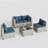 5 Piece Patio Conversation Set With Coffee Table And Cushions-1905478225