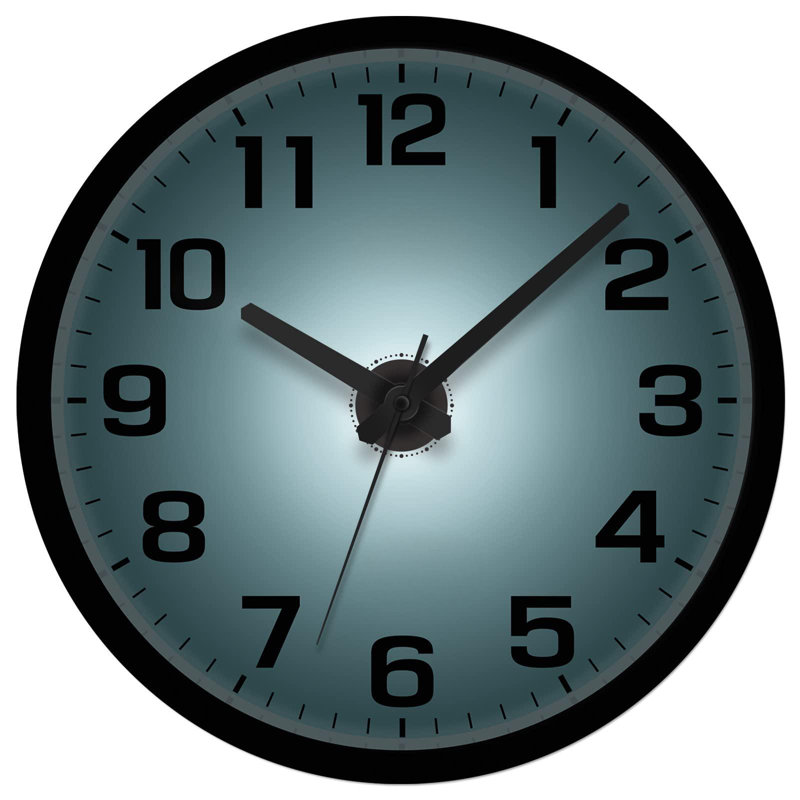 Silent Lighted Up Wall Clock Glow In The Dark, Battery Operated For Living Room/Kitchen, Easy To Read Large Digital Display, 12 Inch