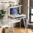 2-Tier Computer Desk with Keyboard Tray for Small Spaces 28 Inch Home Office Desk Computer Workstation Modern Writting Table,-598298659